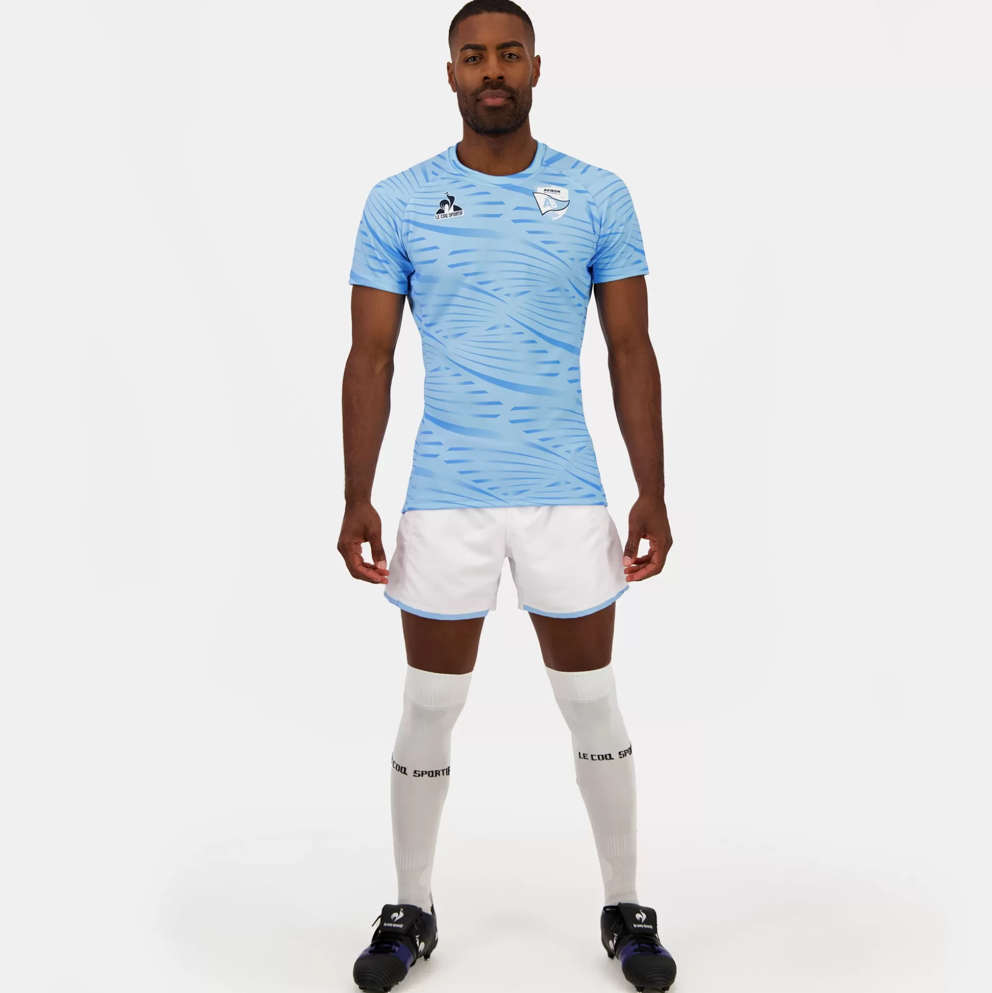 Homme Le Coq Sportif Aviron Bayonnais - tenue d'entrainement Maillot Pré match officiel Aviron Bayonnais Homme