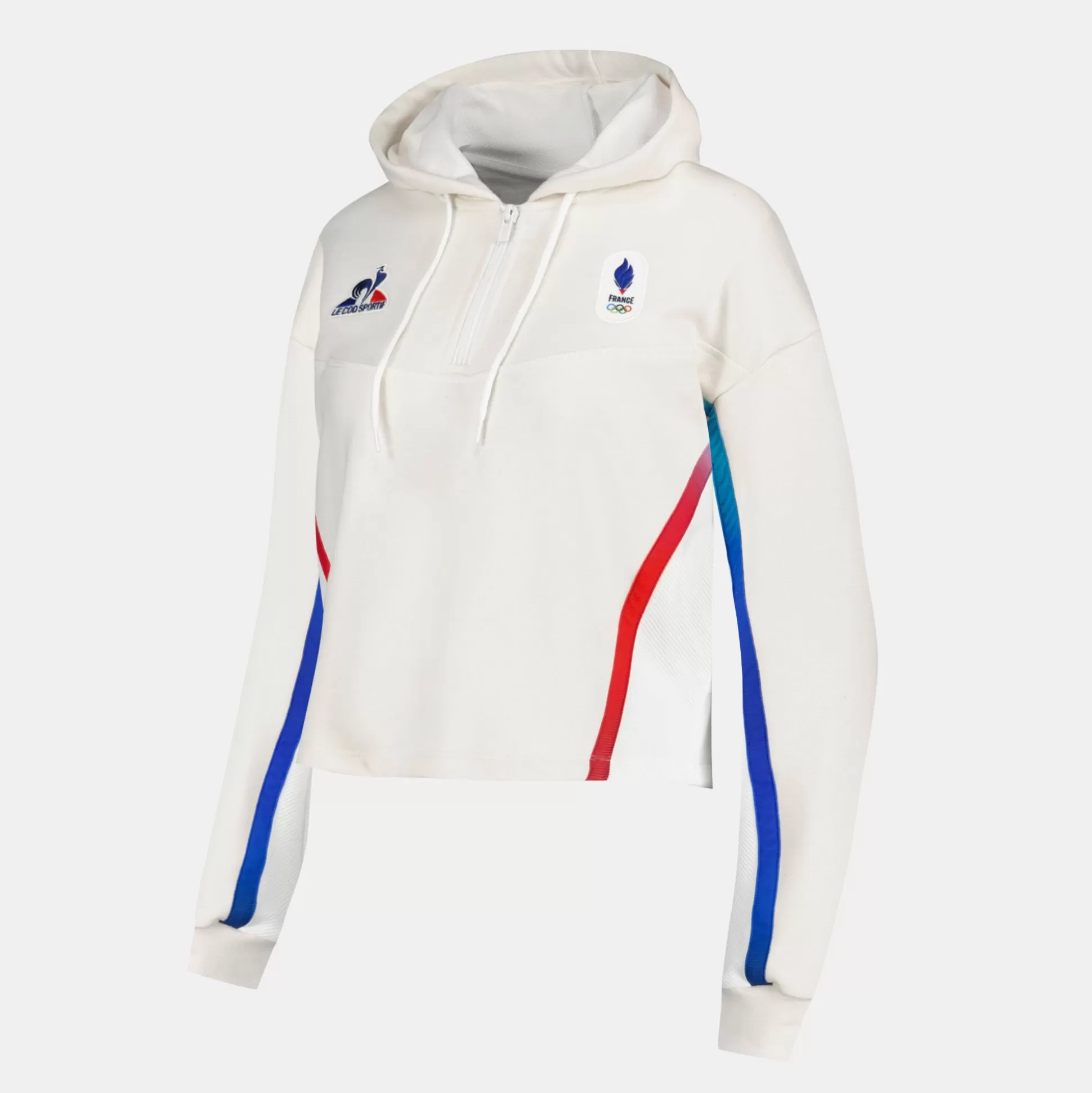 Femme Le Coq Sportif Équipe de France Olympique | Paris 2024 Sweat crop à capuche officiel Équipe de France Femme