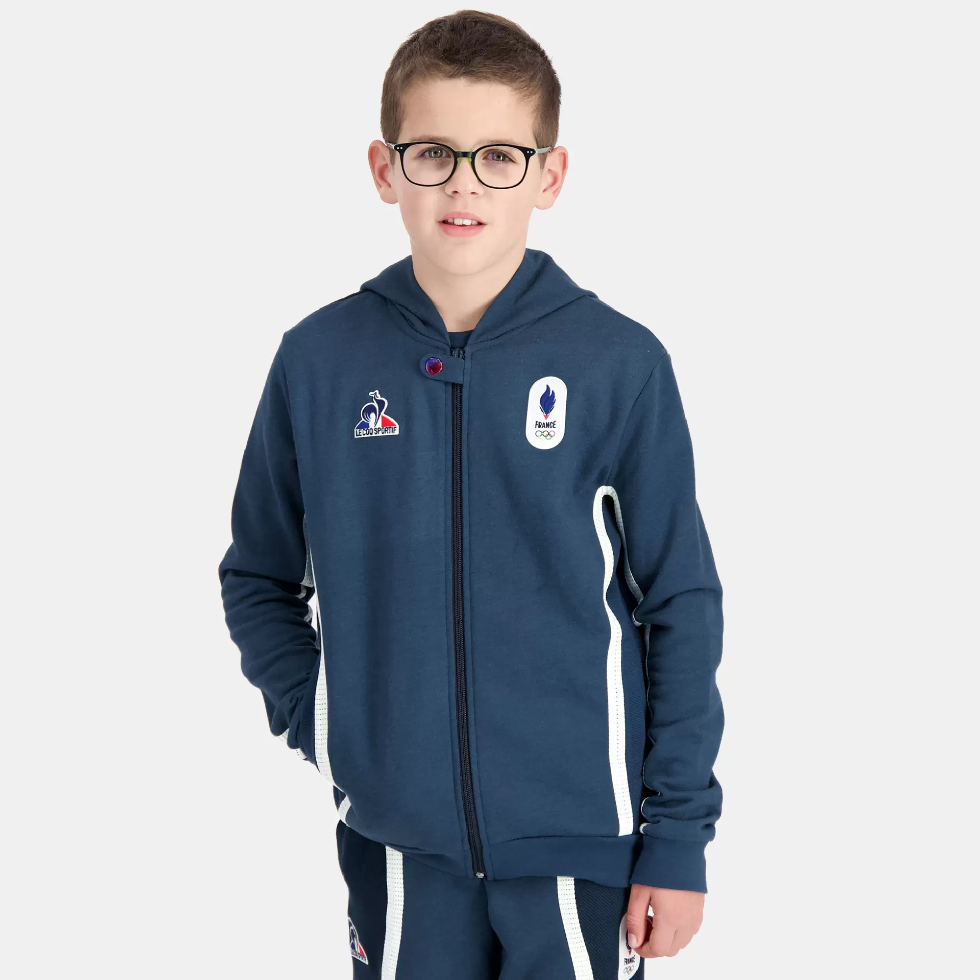 Enfant Le Coq Sportif Équipe de France Olympique | Paris 2024 Sweat zippé à capuche Équipe de France Enfant