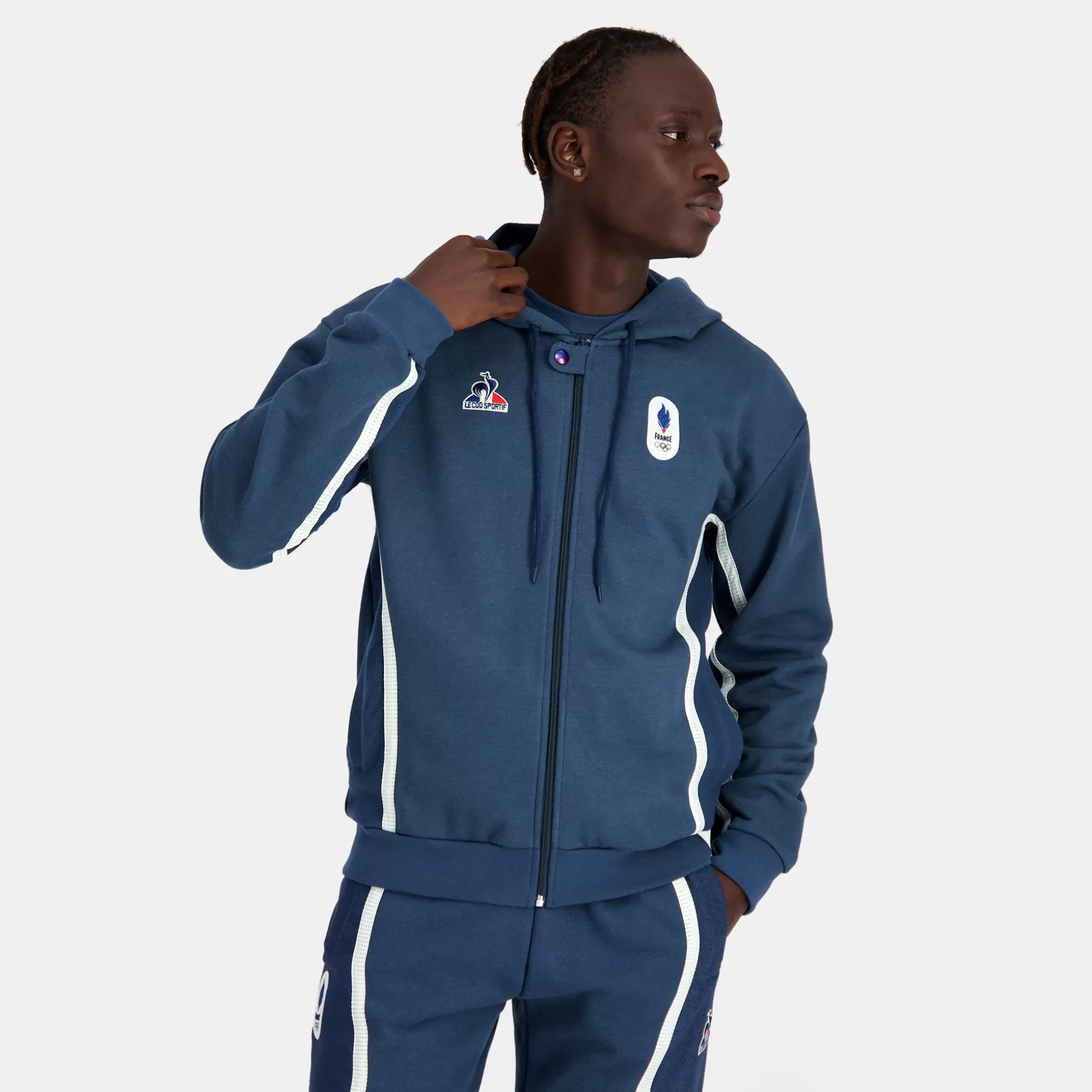Homme Le Coq Sportif Équipe de France Olympique | Paris 2024 Sweat zippé à capuche Équipe de France Homme