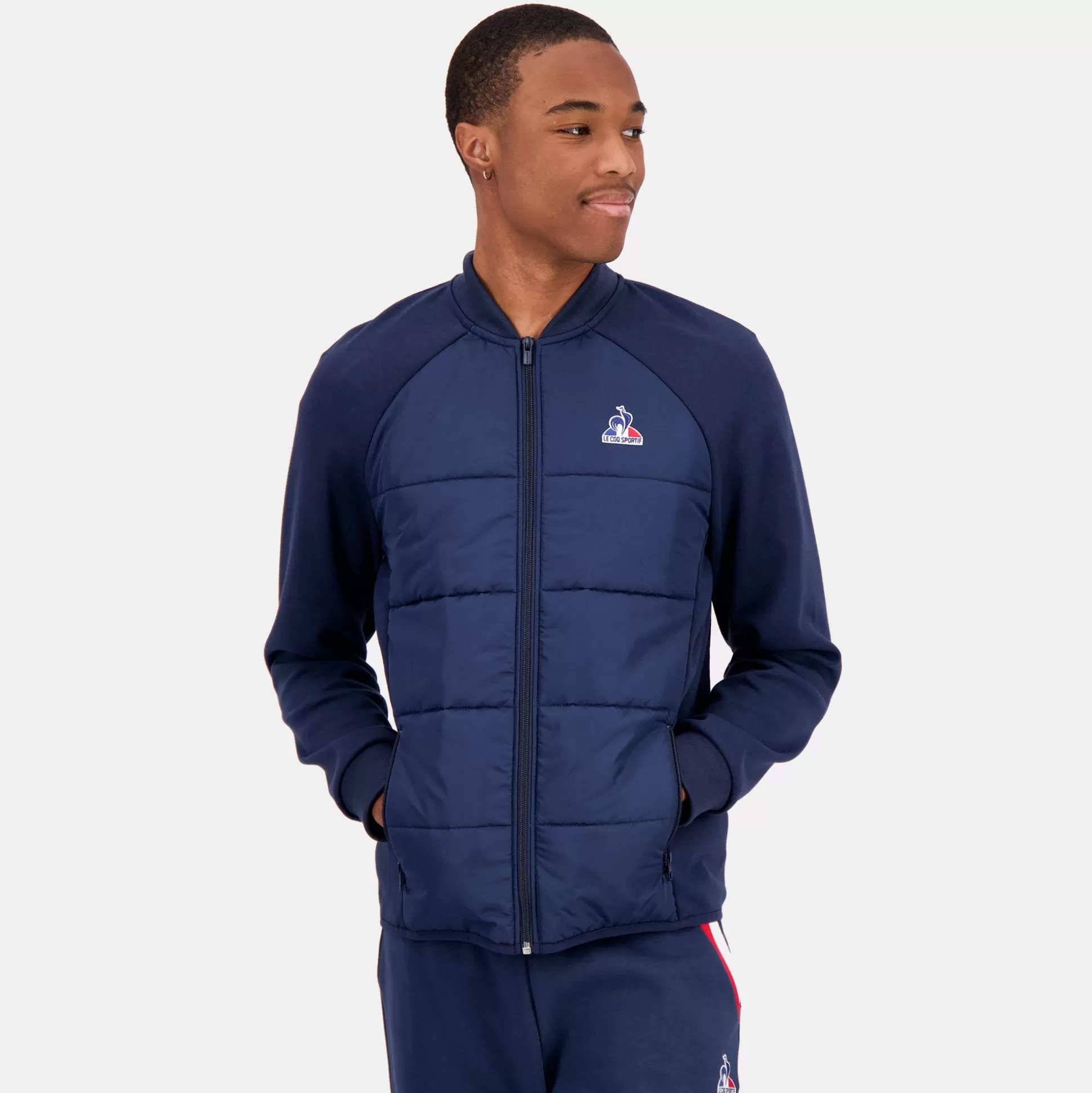 Homme Le Coq Sportif Tricolore Sweat zippé à capuche Homme